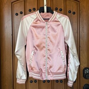 Brandy Melville‎ Varsity Ellie Bomber Jacket, Color - Pink/White